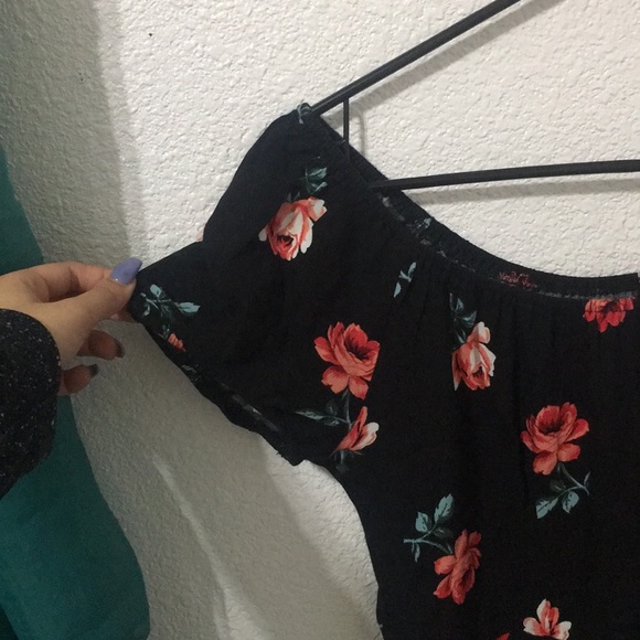 Flower Print Off the Shoulder Dress - Picture 2 of 4